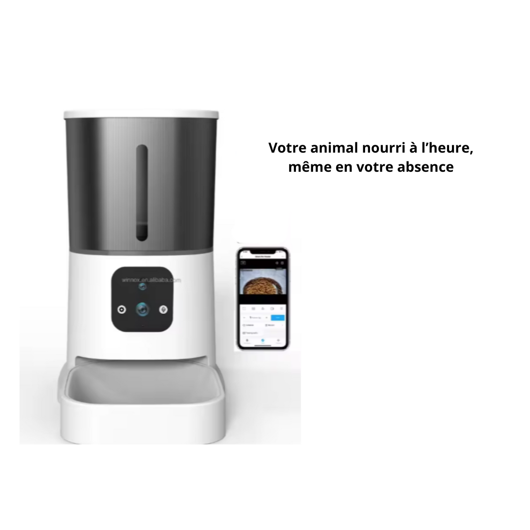 Distributeur automatique Wi-Fi avec caméra – Repas programmés et vision en direct pour chat et petit chien